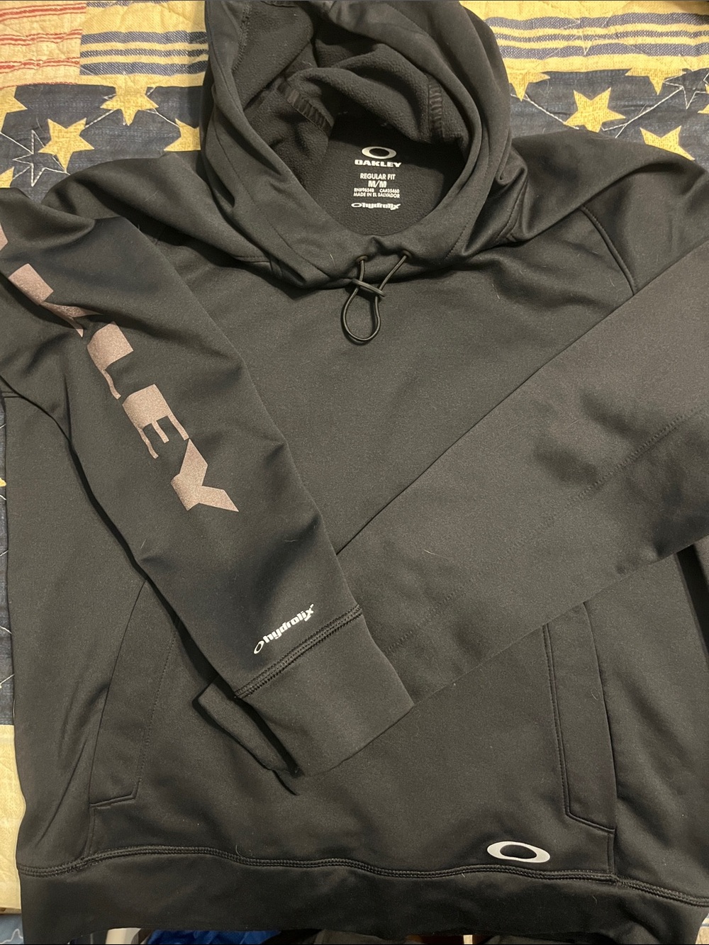 Oakley Black Hoodie with Subtle Gray Logo Accents